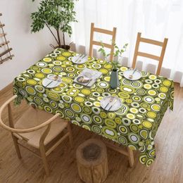 Table Cloth Rectangular Waterproof Oil-Proof And Circle Retro Tablecloth Covers 40"-44" Fit Geometric Colorful