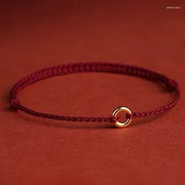 Charm Bracelets Hand Braided Circular Ring Adjustable Lucky Red Rope Bracelet Women Men Charms Bangles Anklet For Friend Lovers Blessing