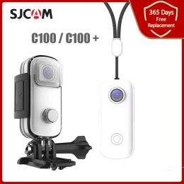 Kameras SJCAM C100 Plus + / C100 Mini Thumb Camera 1080p30fps / 2k30fps 12 MP H.265 2,4 g WiFi 30 m wasserdichte Hülle Action Sport DV Camcorder