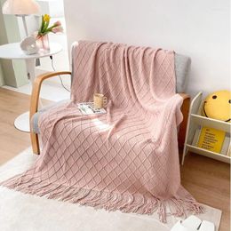 Blankets Soft Knitted Solid Bed Blanket With Tassel Bedspread Throw Sofa For Livingroom Cover Home Decor