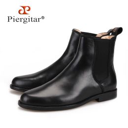 Boots Piergitar 2018 Classic Styling Handmade Black Italian Leather Men Boots Pair with Anything From Denim to Formal Wear