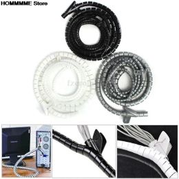 1M 8mm Cable Winder Protector PE Cord Cable Organiser Tools Computer Cord Protective Tube Clip Organiser Management Tools new