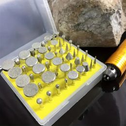 Oudtinx 50pcs Diamond Coated Grinding Head Grinding Burrs Set for Dremel Rotary Tool
