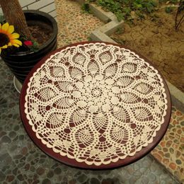 Table Cloth Round 60cm Cotton Hand Crochet Lace Hollow Out Tablecloth Cover Home Party Decoration