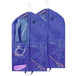 Durable Polyester Dance Costume Bags With Gusset Foldable Garment Bag 40 Inch for Dance Competitions with Clear Zipper Pockets