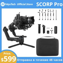 Gimbal FeiyuTech SCORP Pro Official 3Axis Gimbal Stabiliser for DSLR Mirrorless Camera 10.6lb load Detachable Remote OLED Screen Ctrl