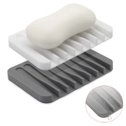 Silicone Soap Holder Soap Drain Dish Bathroom Guided Drain Soap Box Portable Sponge Trays Soap Container Kitchen Storage Rack