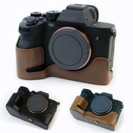 Connectors Genuine Real Leather Half Case Grip for Sony A1/a7s3/a7s Iii/a7 Mark Iv/a7m4 Camera