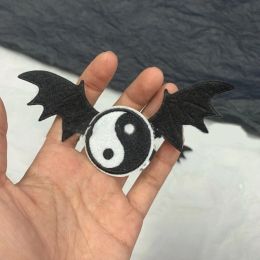 Girls Hair Clips Taiji-Bagua Halloween Cosplay Devil Wing Hairpin Headwear Punk Hair Jewellery Unique Black Headwear