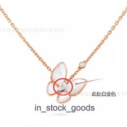 High grade Designer necklace vancleff for women High version Butterfly Necklace CNC Precision S925 Silver Plated 18K Thick Gold Red Style Original 1:1 With Real Logo