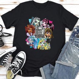 Music Fan Classic Print Reveal The Secret Monster High T-shirt Summer Essential T Ees Women Vintage Streetwear Loose Cool Tops