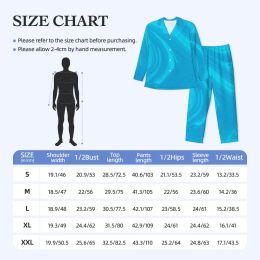 Pajamas Man Blue Marble Home Sleepwear Abstract Print Two Piece Casual Loose Pajamas Set Long Sleeve Romantic Oversize Home Suit