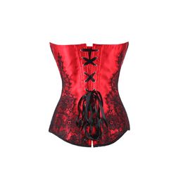 Gothic Corsets Top Sexy Women Bustier Cup Overbust Flower Lace Lingerie Vintage Plus Size Burlesque Costume