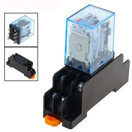 MY2P HH52P MY2NJ DPDTMiniature Coil Generalelectromagnetic intermediate relay switch withSocket Base LED AC 110V 220V DC 12V 24V