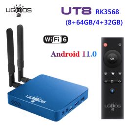 Box Newest UGOOS UT8 PRO RK3568 TV BOX Android 11.0 DDR4 4GB 8GB RAM 32GB 64GB ROM WiFi6 BT Voice Remote PK X4 Pro Media Player