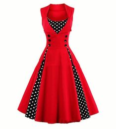 S3XL Women Robe Retro Vintage Dress 50s 60s Rockabilly Dot Swing Pin Up Summer Party Dresses Elegant Tunic Vestidos Casual6415369