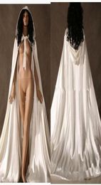 Custom made New Cheap Hooded Bridal Cape White Elastic Christmas Wedding Cloaks Wedding Bridal Wraps Bridal Coat Jacket5541864