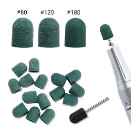 Guns 50pcs 80/120/180/240# 13*19mm Nail Art Sanding Caps Cap Block Bands Manicure Drill Polishing File Pedicure Care Accessories