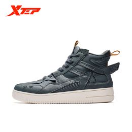 Boots Xtep Men's Skateboard Shoes Hightop Leisure Laceup Shoes Male Students Wearresistant Breathable Sports Shoes 880319310083