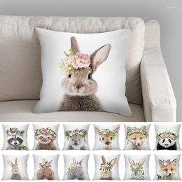 Pillow Cute Velvet Decorative Case 45X45 Covers Home Throw Pillows Flower PillowCase Sofa Animal Cover