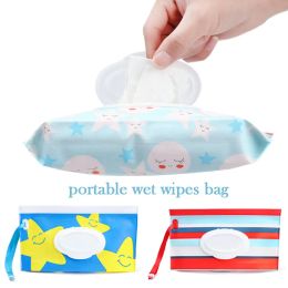 EVA Baby Wet Wipe Pouch Wipes Holder Case Reusable Tissue Box Outdoor Portable Snap-Strap with Flip Cover Stroller Accessories