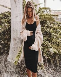 Women Dresses Sleeveless Maternity Dresses Plus Size ONeck Sexy Bandage Pregnancy Maternity Dress Solid Sexy Vest Dress Straps5787118