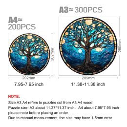 Wooden Puzzle Mandala Beautiful Wisdom Tree Surprise Toys 3D Wood Jigsaw Puzzles Creative Games Round Shaped Secret Puzzle Boxes