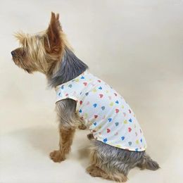 Dog Apparel Summer Pet Vest Colourful Love Pattern Small And Medium-sized Tank Kitten Puppy Cute Clothes Chihuahua Yorkshire Poodle