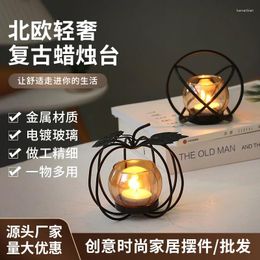 Candle Holders Nordic Vintage Simple Wholesale Home Living Room Dining Table Black Iron Decoration