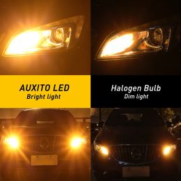 AUXITO 2Pcs PY21W BAU15S LED Orange Canbus No Hyper Flash For BMW 2 3 Mazda Nissan 1156 BA15S Turn Signal Light Amber Car Bulbs