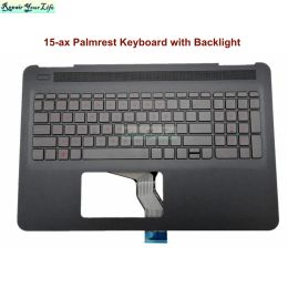 Keyboards TPNQ173 Palmrest Keyboard Complete Upper Case for HP OMEN 15AX 15AX000 AX100 US FR French Backlit Keyboards 859735 905118001