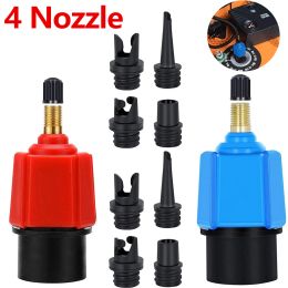 Air Pump Adapter 4 Nozzle Inflatable Paddle Rubber Boat Kayak Air Valve Adapter Tyre Compressor Converter Boat Accessories