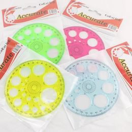 Random 1 Pc Stationery 360 Degree Round Ruler Transparent Circle Office School Drafting Supply Protractor Template