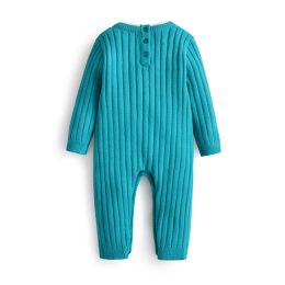2024 Newborn Knitting Rompers Baby Knitted with Hats One Piece Jumpsuit Infant Blue Knitwear Boy Girls Knit Suit Spring Clothes