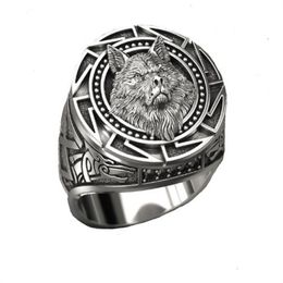 New Viking Warrior Wolf Head Men's Ring Retro Celtic Wolf Totem Ring AB118