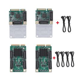 Cards Mini PCIE To SATA3.0 Expansion Card M.2 PCIE 2.0 SSD Adapter Card B+M Key Riser Card 5/2.5 Gbps Converter 2/4 SATA 3.0