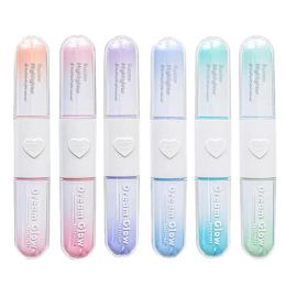 Double End Highlighter Pens 6 Colours Drawing Highlighters Pastel Pen for Colouring Underlining Highlighters for Office School