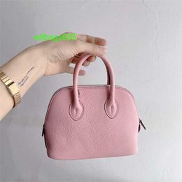 Bolide Leather Handbag Trusted Luxury Womens Bags Small and Cutesmall Bag with Large Capacitymini Bowling Togo Top Layer Cowhide Bag Mini Bag have logo HBNK3F