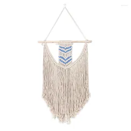 Tapestries YO-Macrame Woven Wall Hanging Tapestry - Bohemian Art With Long Tassel For Apartment Dorm Room Decoration