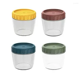 Storage Bottles 2Pcs 260ml Glass Jars With Sealed Plastic Lids Clear Bulk Canister For Tank Container Stackable Kitchen Box