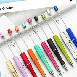 20/50/100pc Plastic Beadable Pen Ballpoint Pens DIY Black Ink Personalized Gift School Office Writing Supplies Stationer