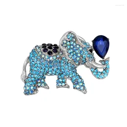 Brooches Sparkly Rhinestone Alloy Elephant Brooch Fashion Light Luxury Crystal Animal Pin Clothing Ornament Give Away For Ladies