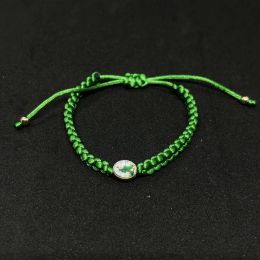 Green Red Cord Religious Jewellery Catholic San Judas Virgin Mary Beaded Rope Knots Bracelets for Women Men Good Luck