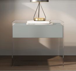 Solid wood bedside table simple modern small cabinet locker acrylic light luxury bedside rack small storage cabinet