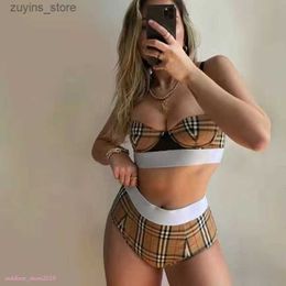 Women's Swimwear designer Bathing Suits Summer Swimsuit Stripe Thread Head Check Pattern Swimsuit Set Fashion Comfortable Clothes Bikinis ren L49