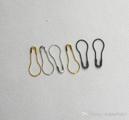 1000 pcs Bulb Gourd Pearshaped Brass safety pins Black Silver Gold Bronze color5400692