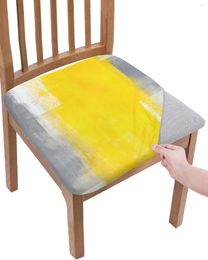 Chair Covers Yellow Gray Abstract Art Oil Painting Texture Elastic Seat Cover For Slipcovers Home Protector Stretch