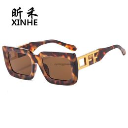 New fashionable mens and womens square sunglasses with metal hollow out legs trendy off glasses