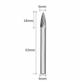 6mm GXType Head Tungsten Carbide Alloy Rotary File Drill Milling Carving Bit Point Burr Die Grinder Abrasive Tools for Metal