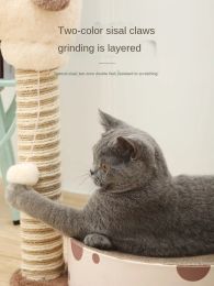 2-in-1 vertical sisal cat scratching post Cat scratcher furniture house Claw sharpener Itch Artefact Cat toy Pet cat shelves